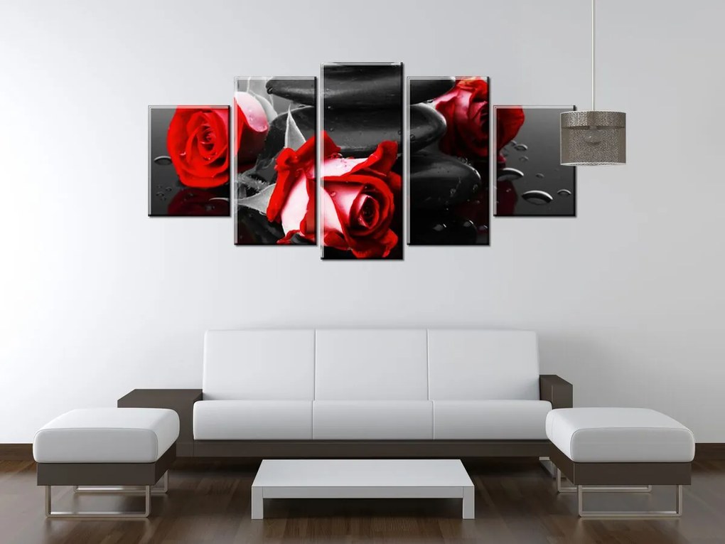 Gario Obraz na plátne Roses and spa - 5 dielny Rozmery: 125 x 70 cm