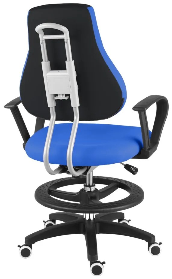 Detská rastúca stolička Neoseat KINDER — látka, čierna / modrá