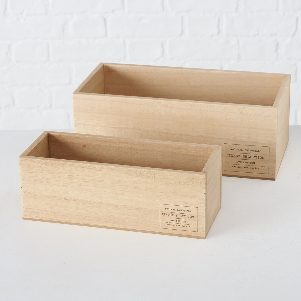Boltz Dekoratívne drevený box Natural Set 2 ks