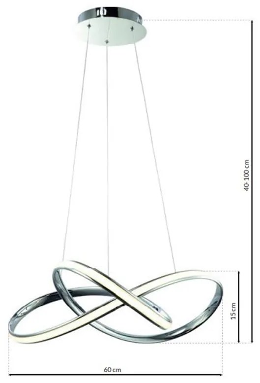 Závesné LED svietidlo Cappio, 1x LED 36w, 4000k, ch