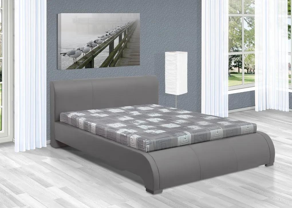Luxusná posteľ 160x200 cm Seina s úložným priestorom Barva: eko kůže bílá, typ matrace: bez matrace