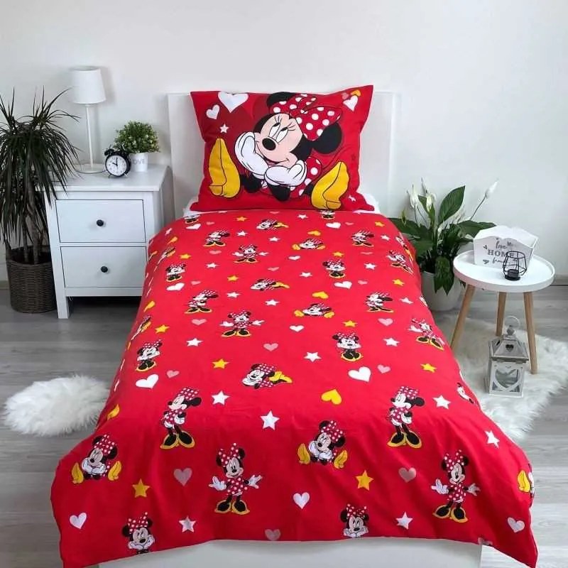 JERRY FABRICS Obliečky Minnie Red heart Bavlna, 140/200, 70/90 cm