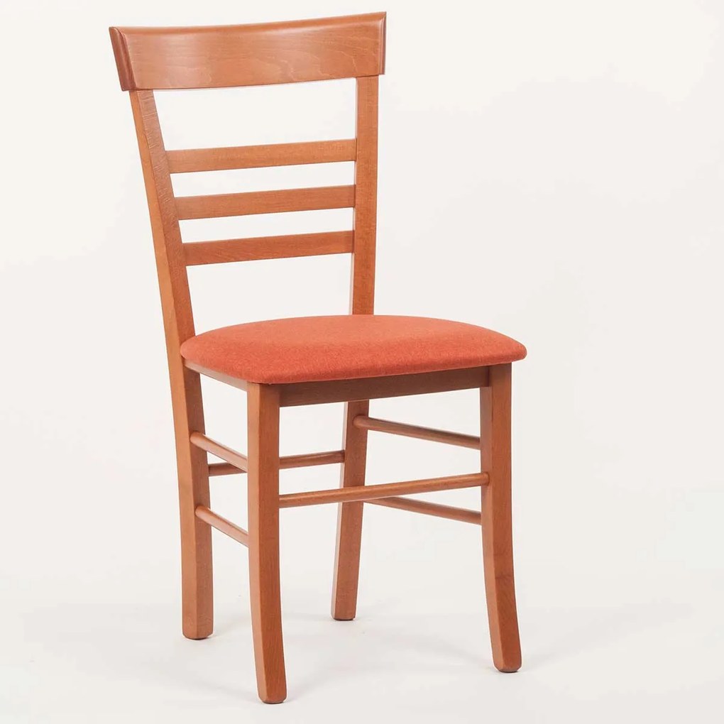 Stima Stolička SIENA s čalúneným sedákom Vyberte odtieň ->: Čerešňa, Vyberte látku ->: LUX Terracotta 10