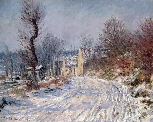 Obrazová reprodukcia The Road to Giverny, Winter, 1885, Claude Monet