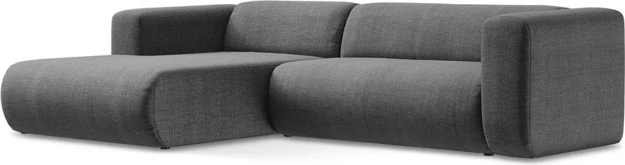 Sivá rohová pohovka (ľavý roh/s leňoškou) Ekahi – Makamii