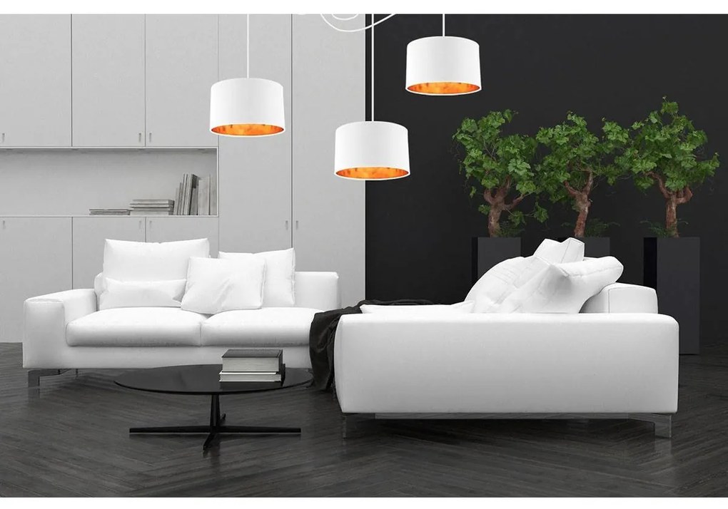 Závesné svietidlo Shade Spider, 3x textilné tienidlo (mix 6 farieb), (výber z 2 farieb konštrukcie), g