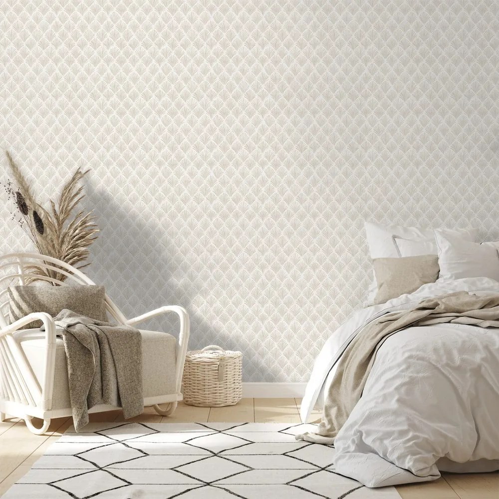 Tapeta svetlé béžové geometrické vzory