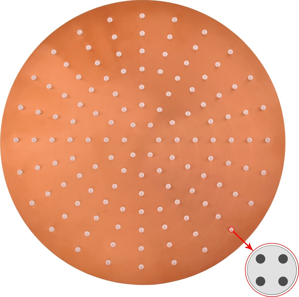 Slezák - RAV Hlavová sprcha okrúhla kovová ø 30 cm so 4-otvorovými tryskami - KS0001/4ZRK, Ružové zlato kartáčovaná