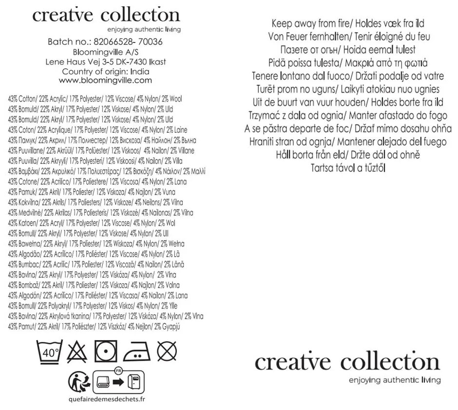 Žltá/ružová deka z recyklovanej bavlny 130x160 cm Isnel – Bloomingville