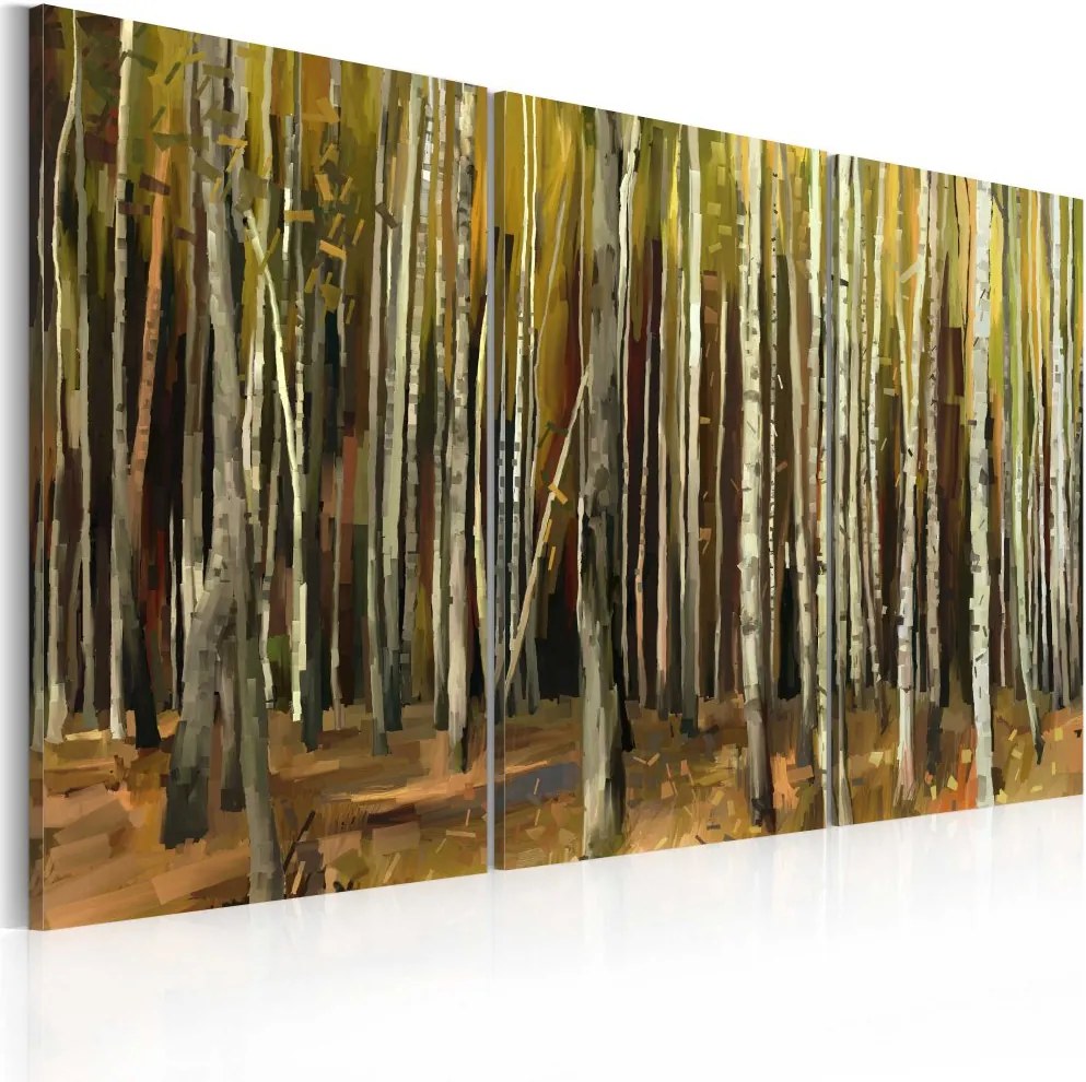 Obraz na plátne Bimago - The mystery of Sherwood Forest - triptych 60x40 cm
