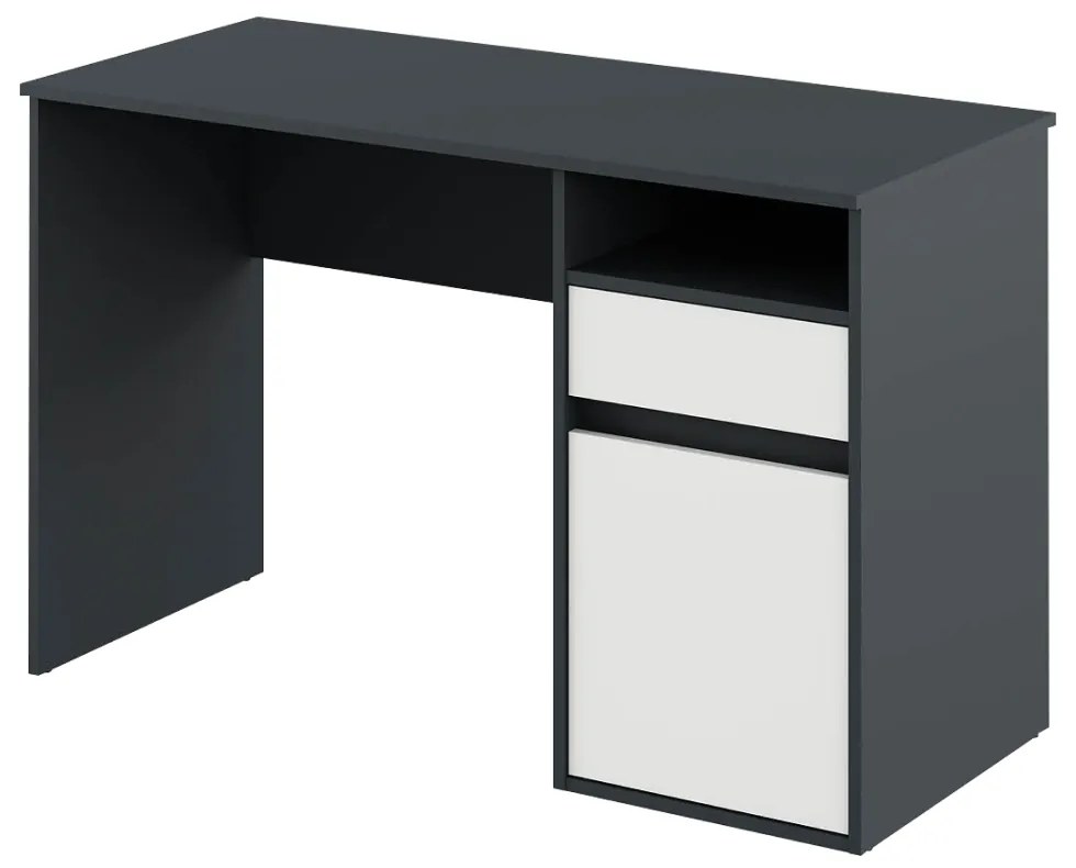 PC stôl, grafit/biela, BILI NEW