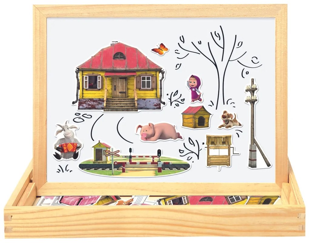 Bino Magnetická tabuľka Máša a medveď, 31 x 23,5 x 3,5 cm