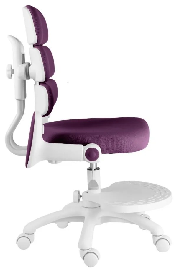 Detská rastúca stolička Neoseat KIDDY THREE — látka, prateľný poťah, fialová