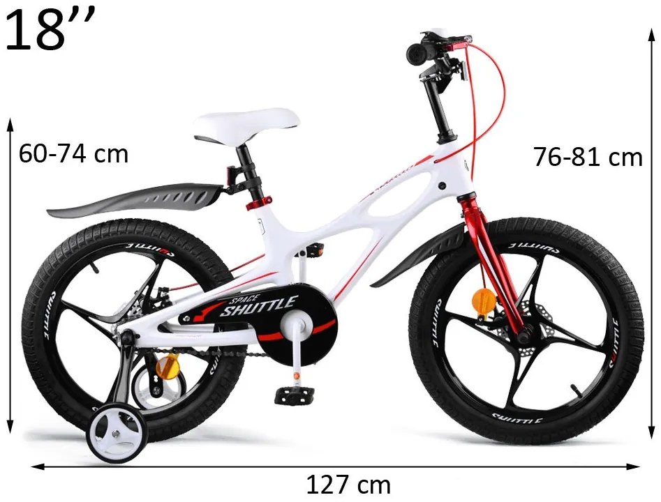 RoyalBaby Space Shuttle RB18-22 18&quot; detský bicykel bielo-čierny 2024