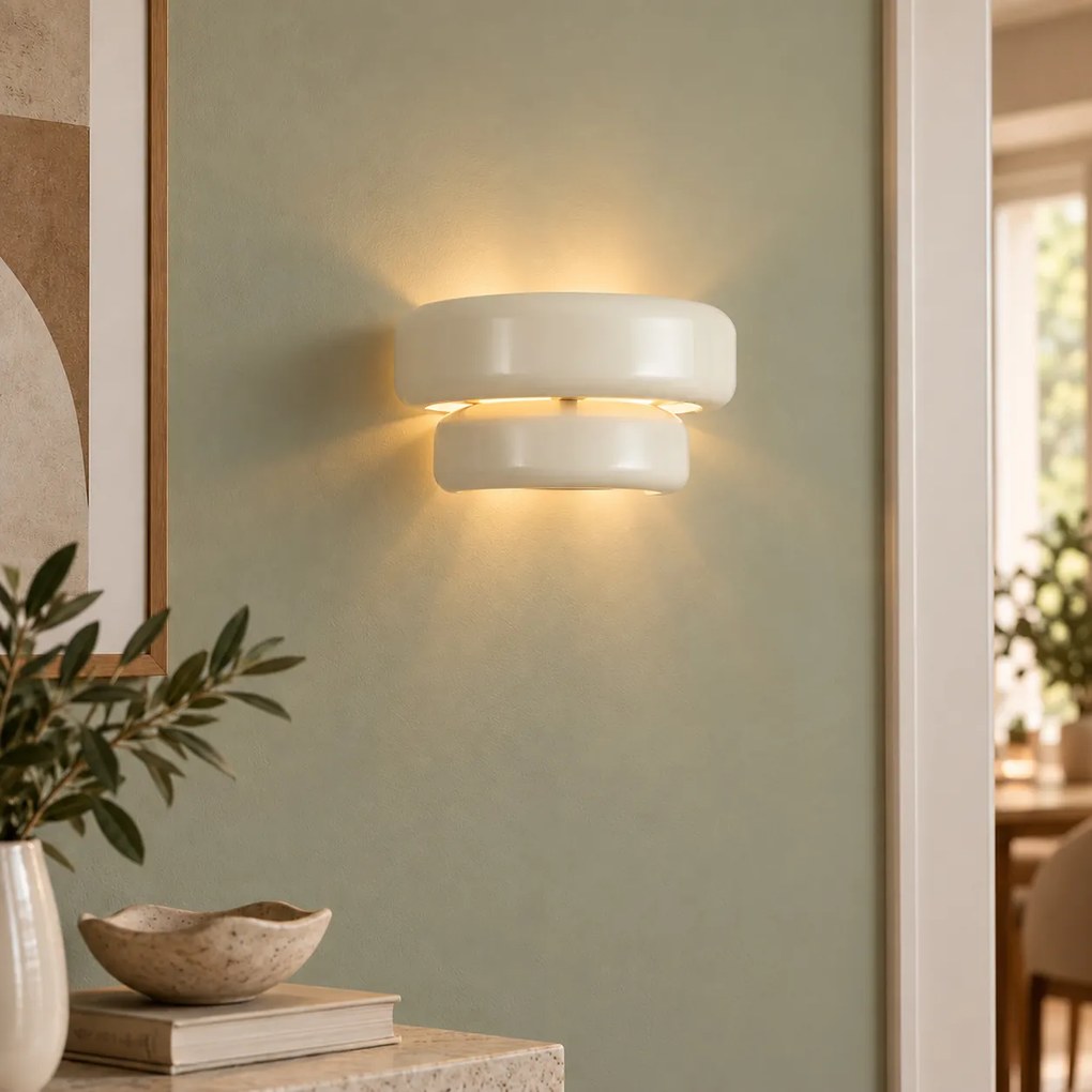 Retro nástenná lampa béžová - Ophelia