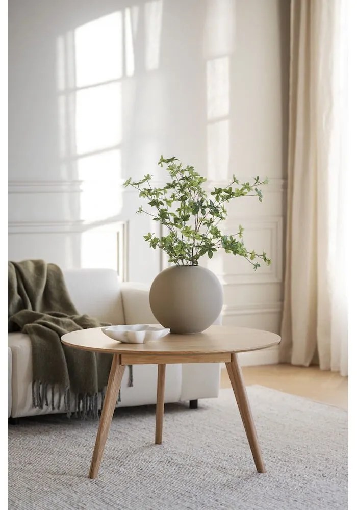 Okrúhly konferenčný stolík v dekore duba v prírodnej farbe 90x90 cm Yumi - Rowico