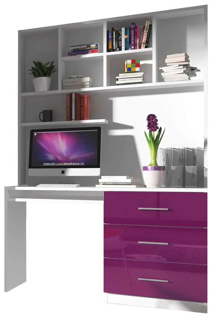 PC stolík Paradise PD03, Farby: biela / šedý lesk