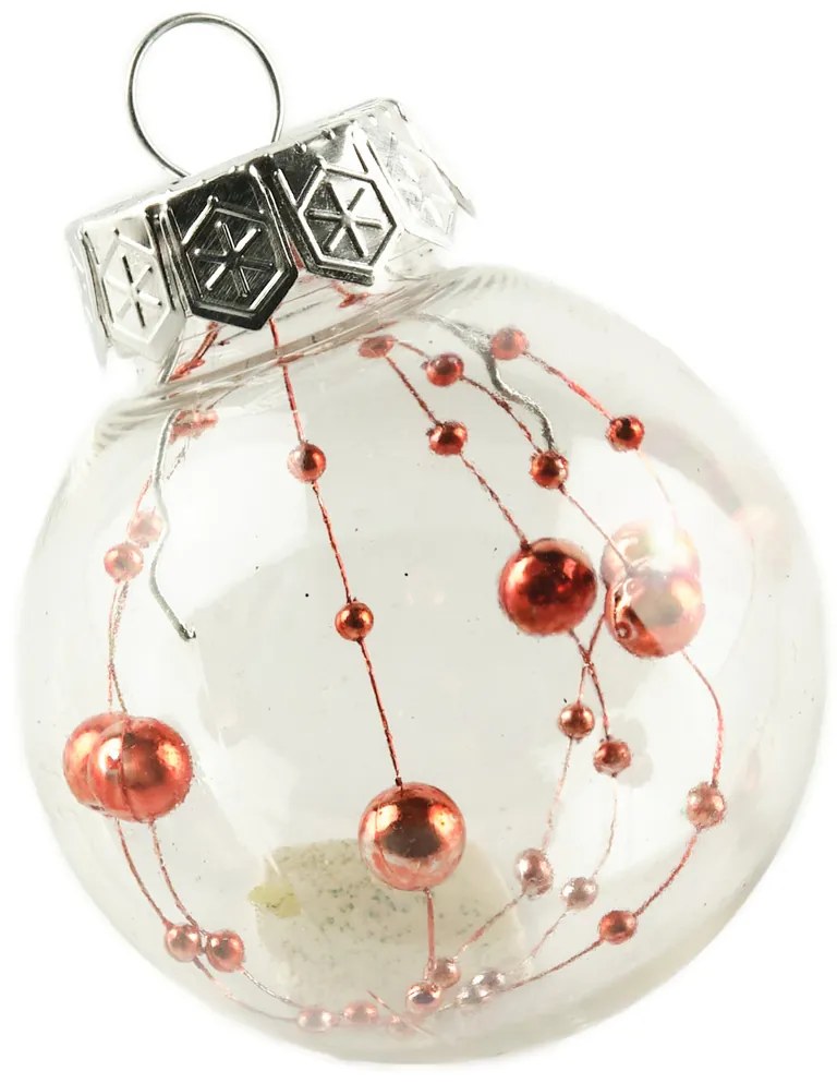 DECOLED Sada ozdôb, d. 6 cm, červená+ružová