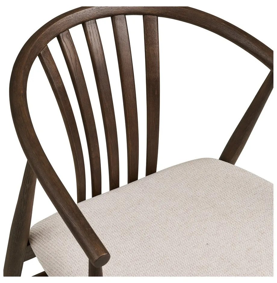 Tmavohnedá jedálenská stolička s podrúčkami z dubového dreva Agustin – House Nordic