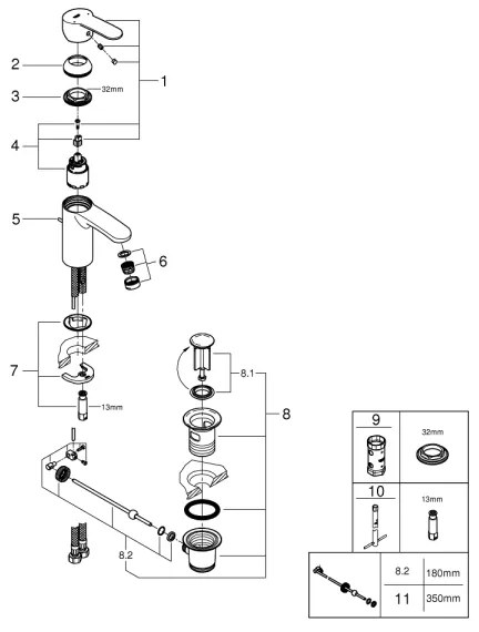 GROHE 3355220E - Umývadlová batéria EUROSTYLE COSMOPOLITAN lesklý chróm