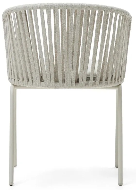 Biela kovová záhradná stolička Saconca - Kave Home