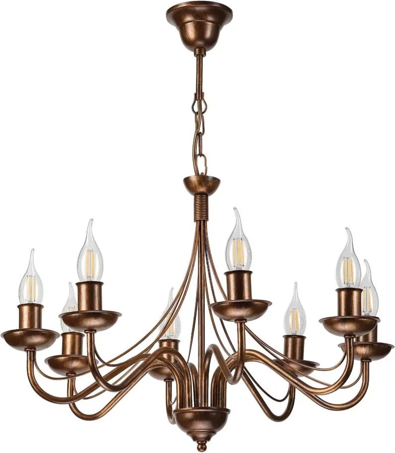 Luster na retiazke ANTON 8xE14/60W/230V bronzový