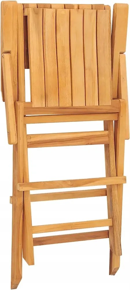 vidaXL Skladacie záhradné stoličky, 8 ks, 55x61x90 cm, teakové drevo