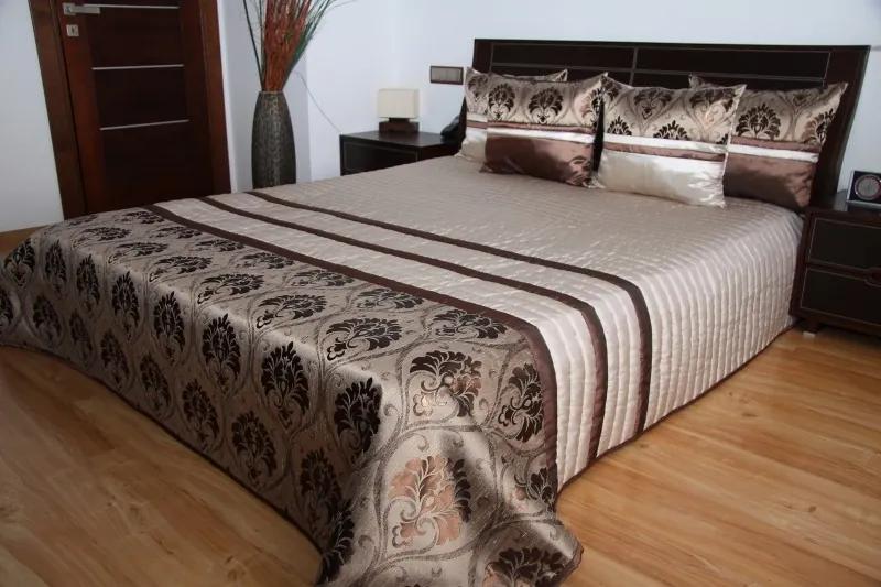 DomTextilu Luxusný prehoz na posteľ odtiene hnedej farby s motívom Šírka: 200 cm | Dĺžka: 220 cm 2478-104036