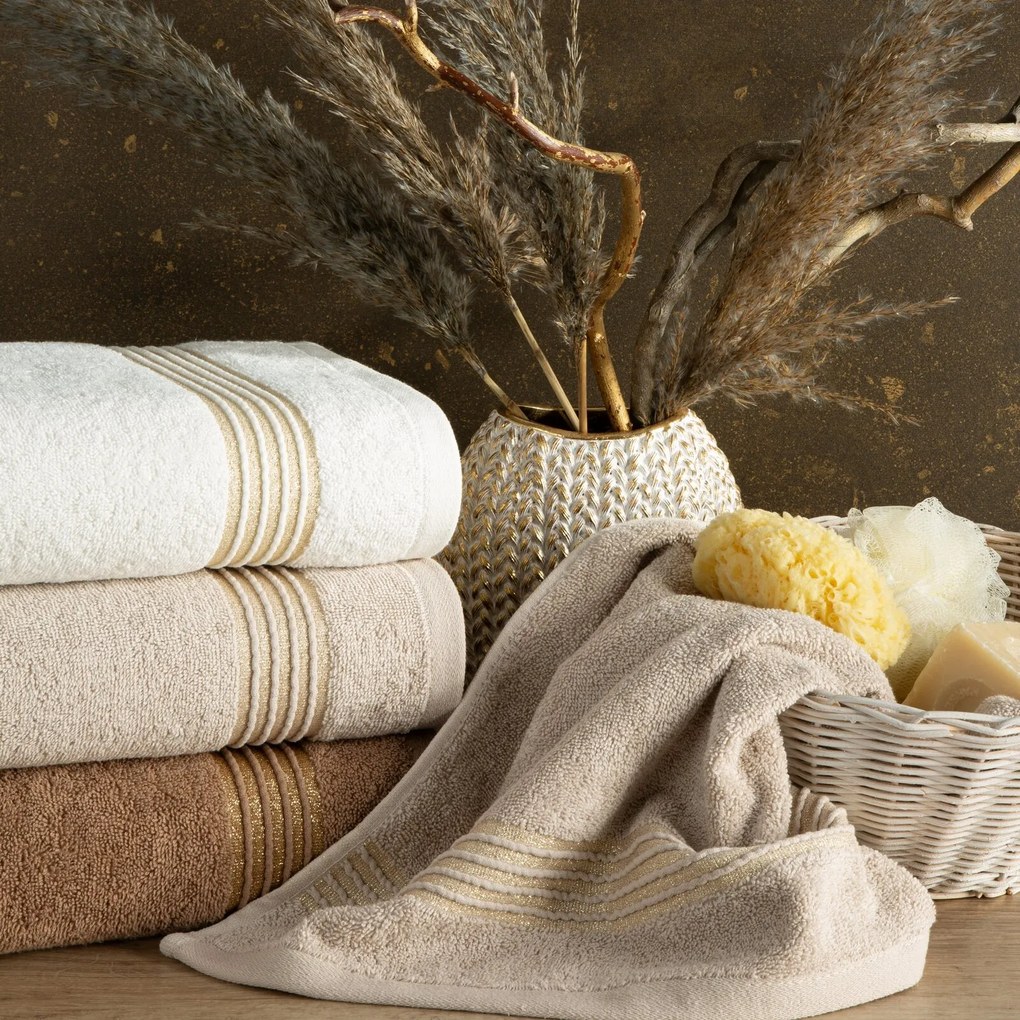 BAVLNENÝ UTERÁK LILA 30X50 CM SIVÁ