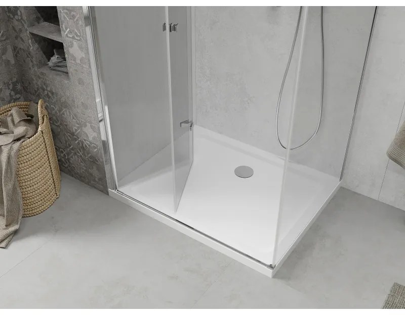 Mexen Lima sprchovací kút 80 x 90 cm, 6mm sklo, chrómový profil - číre sklo + slim sprchová vanička 5cm - 856-070-090-01-00-4010