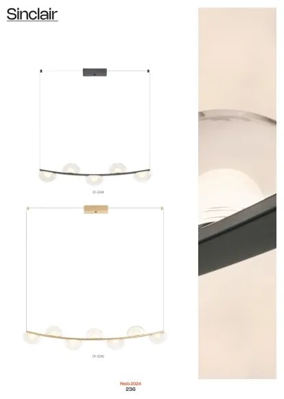 Redo 01-3244 - LED Stmievateľný luster na lanku SINCLAIR LED/35W/230V CRI 93 IP21