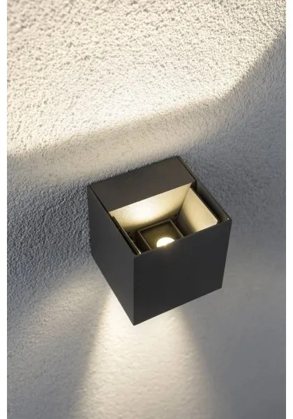 Paulmann 18000 - 2xLED/3W IP65 Vonkajšie nástenné svietidlo CYBO 230V šedá