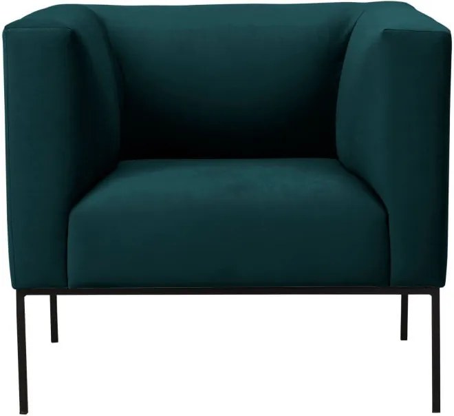 Petrolejovozelené zamatové kreslo Windsor & Co Sofas Neptune