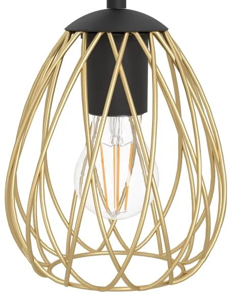 Eglo 390092 - Luster na lanku JAZMINIA 6xE27/40W/230V čierna/zlatá