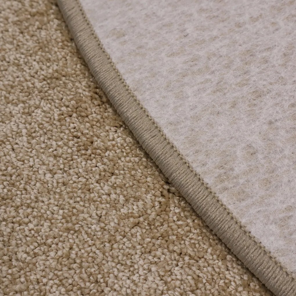 AladinWorld Expres, Kusový koberec Velur Ultra béžový kruh, 200x200 (priemer) kruh, béžová, obývacia izba