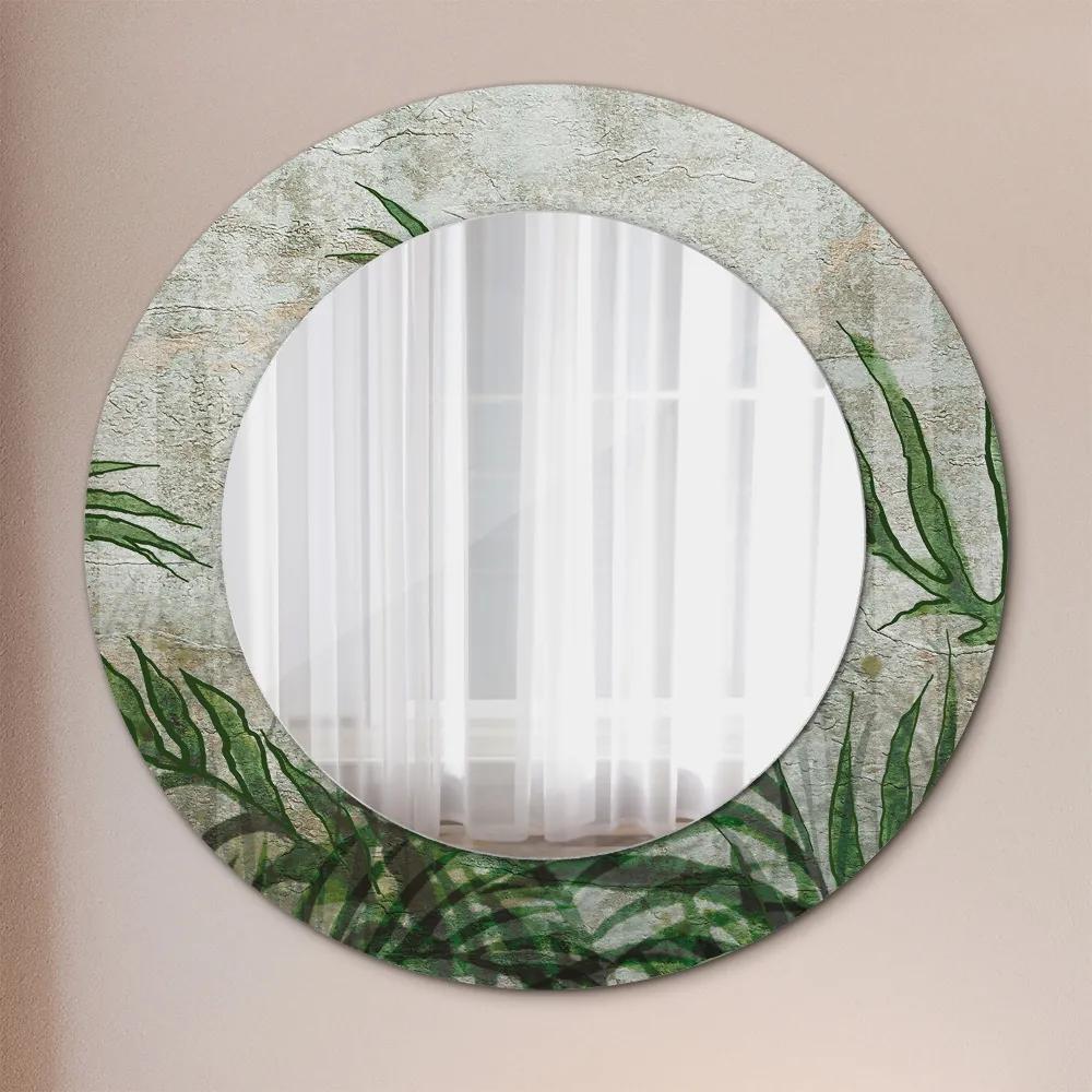 Okrúhle ozdobné zrkadlo Listy papradia fi 50 cm
