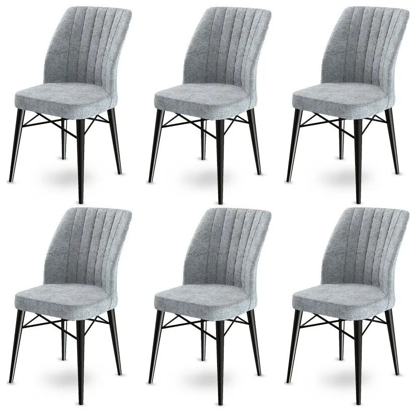 Súprava jedálenských stoličiek Flex Grey, 6 ks