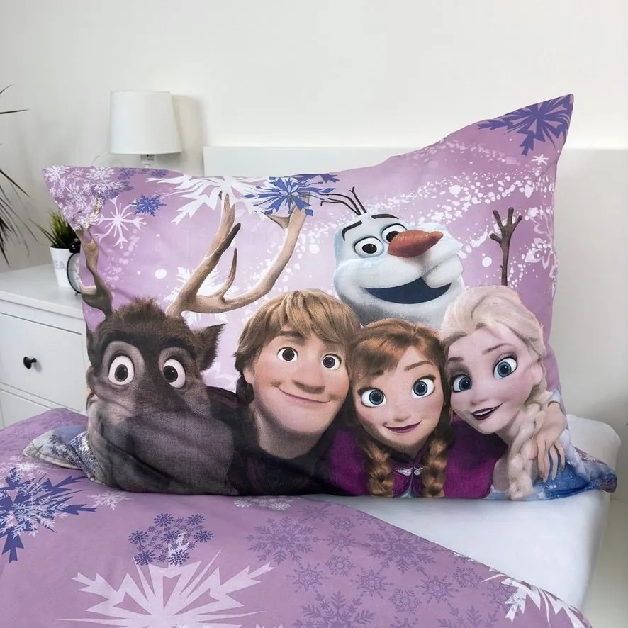 Jerry Fabrics Bavlnené obliečky 140x200 + 70x90 cm - Frozen "Purple 05"