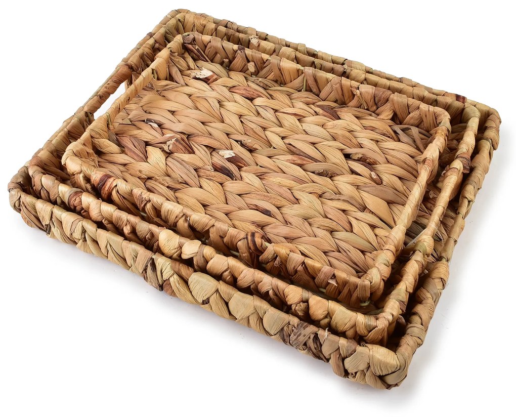 Sada 3 ks podnosů AMPARO vodní hyacint natural