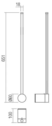 Redo 01-3122 - LED Nástenné svietidlo TABOO LED/9W/230V čierna