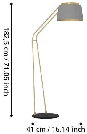 Eglo 390174 - Stojacia lampa ALMERIMAR 1xE27/40W/230V šedá/zlatá