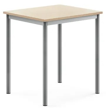 Stôl BORÅS, 700x600x760 mm, laminát - breza, strieborná