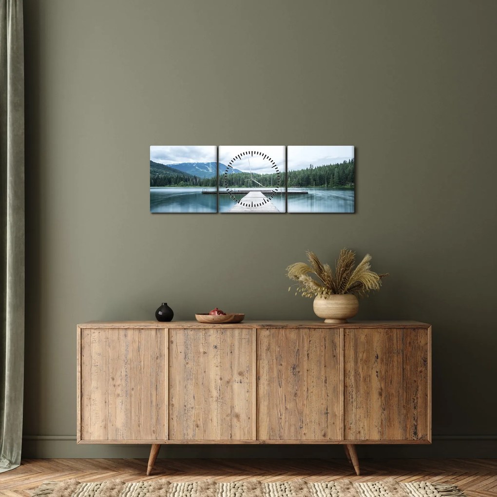 Obraz - Pri pohľade z móla (s hodinami) (90x30 cm)