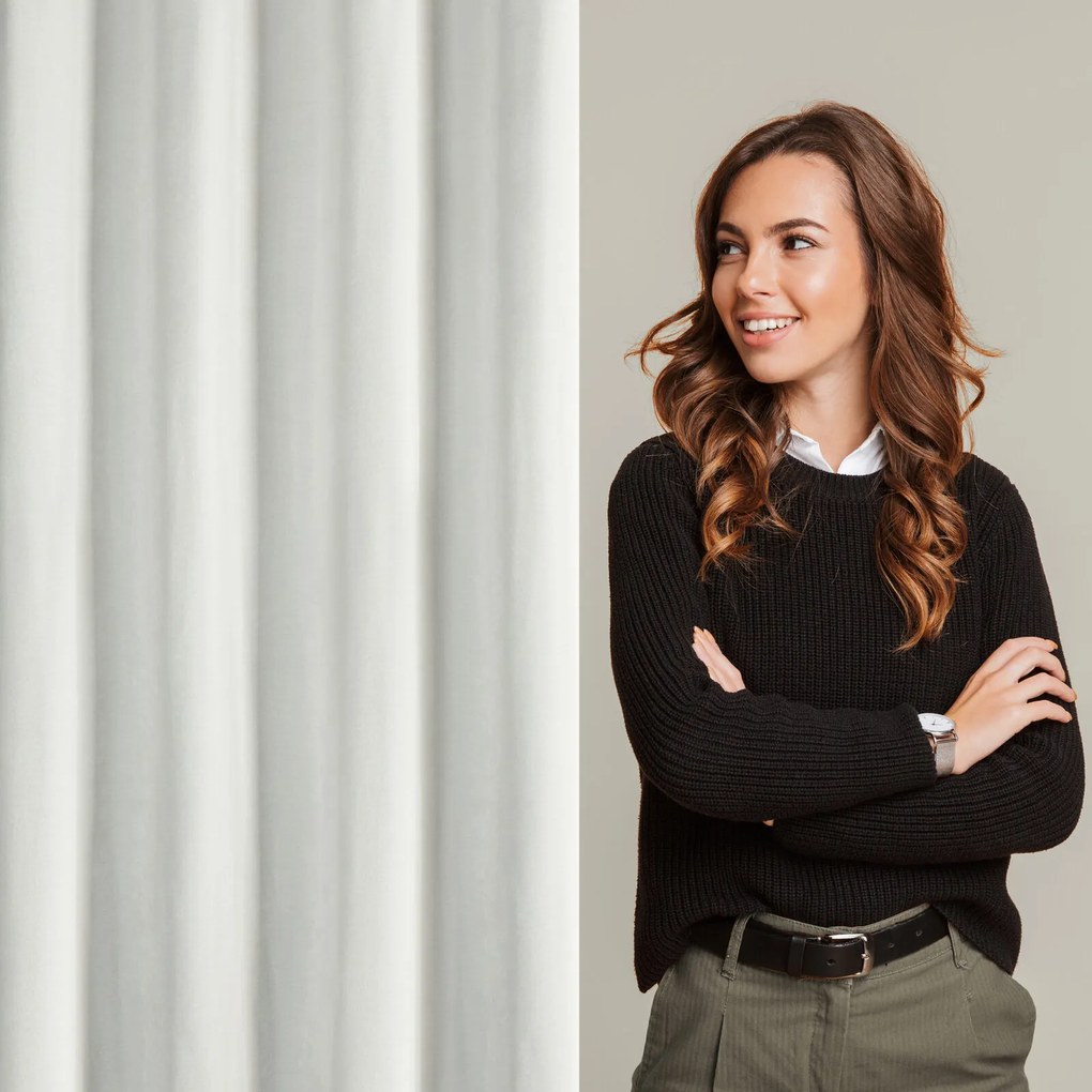 ZÁVES NA KRÚŽKOCH VANI 140X250 CM PRÍRODNÁ