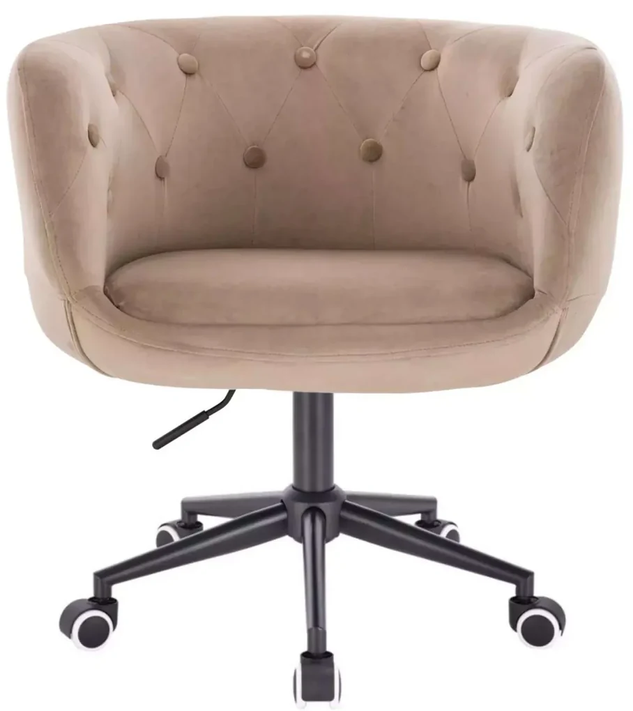 LuxuryForm DESIGN Kreslo MONTANA VELUR na čiernej podstave s kolieskami - latte