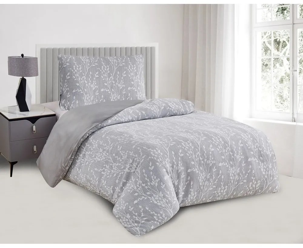 Sivé obliečky na jednolôžko zo žakára 140x200 cm Boston – My House