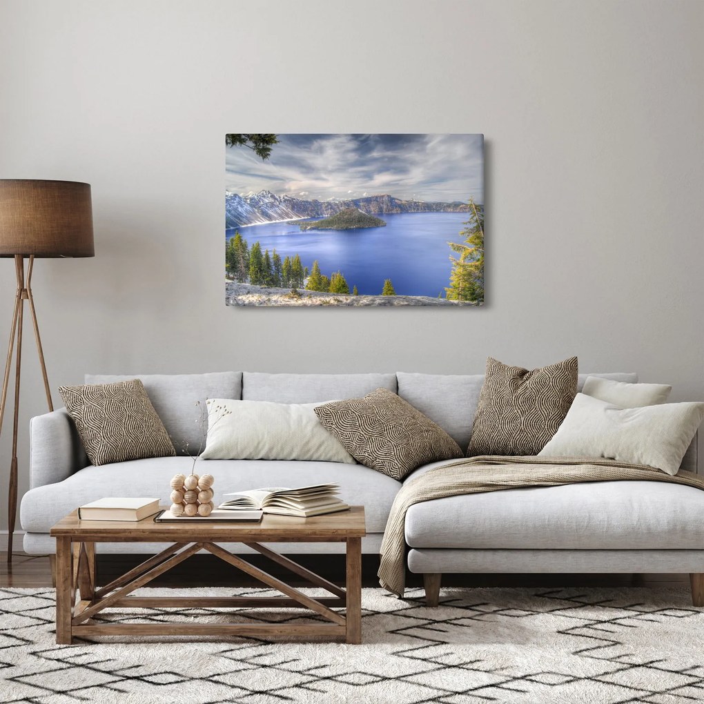 Obraz horského jazera (90x60 cm)