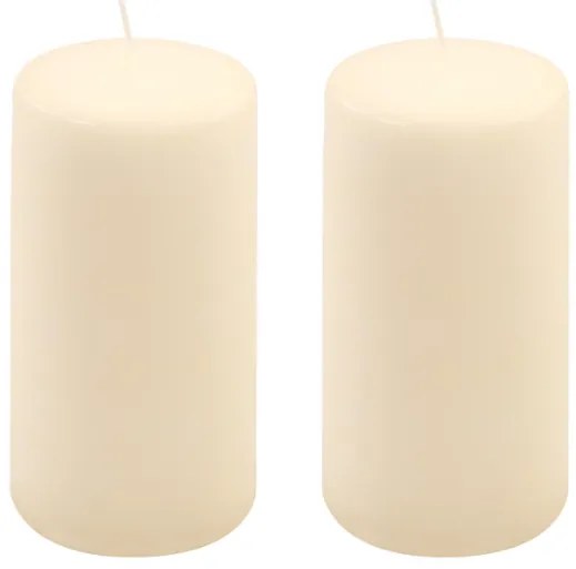 Sada stĺpových sviečok, 15 cm, Ø 7,5 cm, krémová, 2 ks
