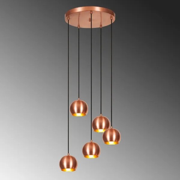 Luster na lanku SIVANI 5xE27/40W/230V medená