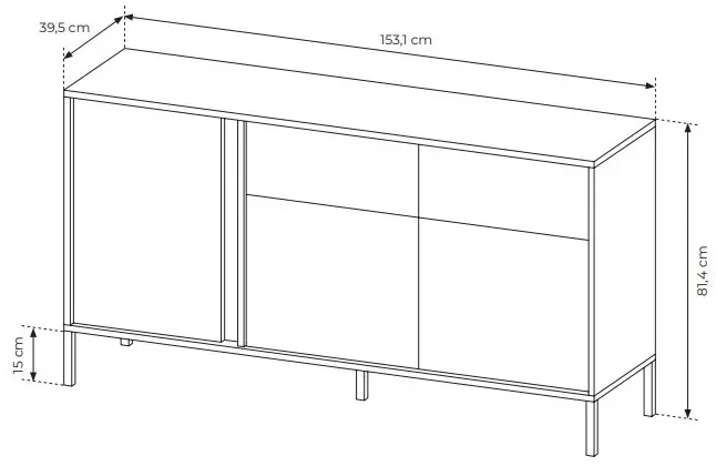 Komoda Danton 3D2S (béžová). Akcia -20%. Vlastná spoľahlivá doprava až k Vám domov. 1071342